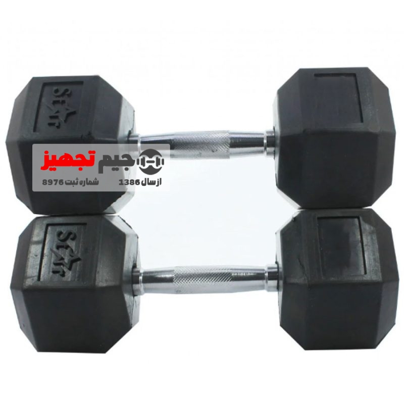 وزنه 6 ضلعی استار 27 و نیم کیلوگرم یک جفت - Image 2
