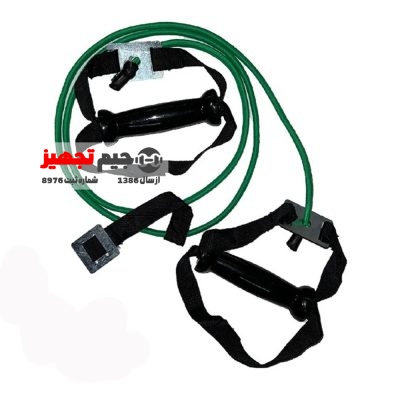 Single-strand exercise band with ALL IN ONE door connection clip
